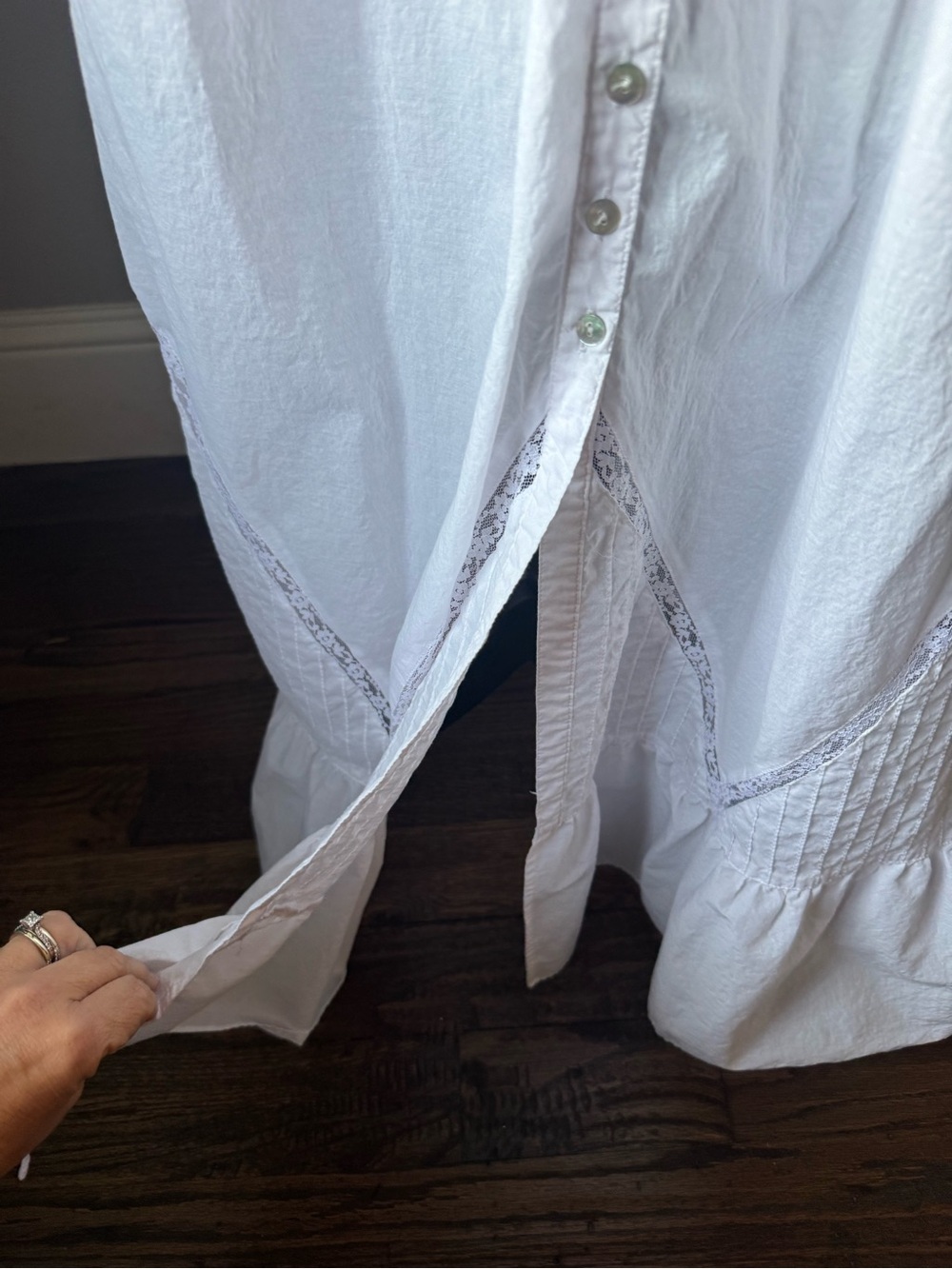 Eileen West Moonlight Sonata 2X Pale Lilac Cotton Lace Ruffle Nightgown - Picture 4 of 16